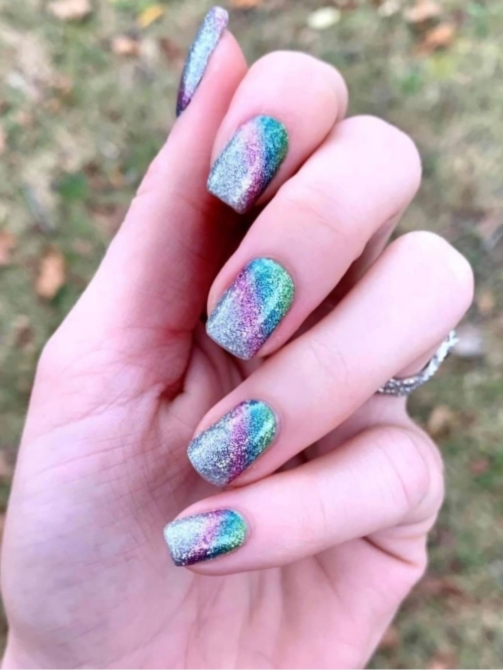 *Retired* Color Street: METAstrong | Silver Blue Pink Green Glitter Gradient